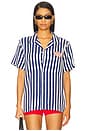 view 1 of 5 Cabana Button Up Shirt in Bone & Navy