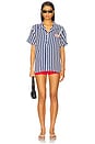 view 5 of 5 Cabana Button Up Shirt in Bone & Navy