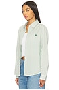 view 2 of 5 Newport Long Sleeve Button Up Shirt in White & Forest