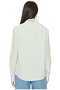 view 3 of 5 Newport Long Sleeve Button Up Shirt in White & Forest