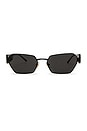 view 1 of 3 Rectangle Sunglasses in Black & Dark Grey