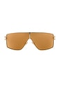 view 1 of 3 Shield Sunglasses in Gold 