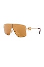 view 2 of 3 Shield Sunglasses in Gold 