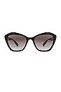 view 1 of 3 GAFAS DE SOL LOGO CAT EYE in Black & Grey