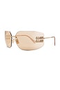 view 2 of 3 Rectangle Sunglasses in Pale Gold