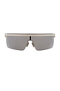 view 1 of 3 Shield Sunglasses in Pale Gold