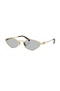 view 2 of 3 Geometric Sunglasses in Pale Gold