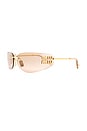 view 2 of 3 Rectangle Sunglasses in Gold