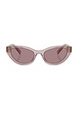 view 1 of 3 Cat Eye Sunglasses in Mauve Transparent