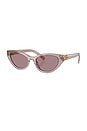 view 2 of 3 Cat Eye Sunglasses in Mauve Transparent