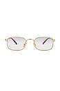 view 1 of 3 Rectangle Sunglasses in Gold