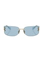 view 1 of 3 Rectangle Sunglasses in Pale Gold