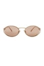 view 1 of 3 Oval Sunglasses in Pale Gold