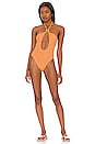 view 1 of 4 Athena One Piece in Orange & Beige