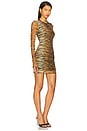view 2 of 4 Tiger Stripes Long Sleeve Dress in Multi Brown