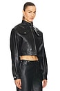 view 2 of 5 BLOUSON EN CUIR in Black