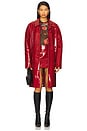 view 1 of 3 Leather Long Overcoat in Red