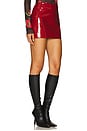 view 2 of 6 Leather Mini Skirt in Red