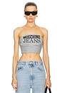 view 1 of 5 Strapless Crop Top in Multi Grey