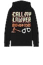 view 1 of 3 Call My Lawyer Sign Hoodie in Black