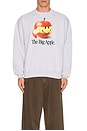 view 3 of 3 Smiley Big Apple Crewneck Sweatshirt in Ash Heather