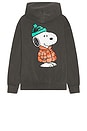 view 2 of 3 Peanuts Puffer Hoodie in Washed Black