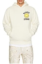 view 2 of 4 Smiley Upside Down Lockup Hoodie in Unbleached Cotton