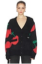 view 1 of 5 Double Cherries Cardigan in Pirate & Black