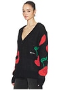 view 2 of 5 Double Cherries Cardigan in Pirate & Black