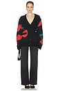 view 4 of 5 Double Cherries Cardigan in Pirate & Black