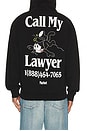view 3 of 5 x Felix The Cat Call My Lawyer Hoodie in Washed Black