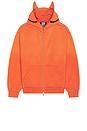 view 5 of 4 Smiley Devil Full Zip Hoodie in Red