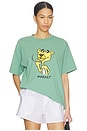view 1 of 4 Yellow Panther T-Shirt in Malachite Green