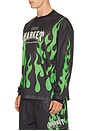 view 2 of 5 Toxic Flames Long Sleeve Mesh Jersey in Black & Green