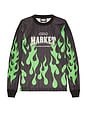 view 5 of 5 Toxic Flames Long Sleeve Mesh Jersey in Black & Green