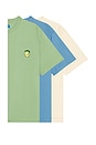 view 1 of 6 Smiley Fruit 3 Pack T-shirt in Basil, Butter Cream, & Sky Blue