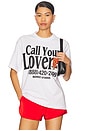 view 1 of 4 Call Your Lover T-Shirt in White