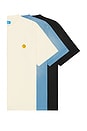 view 1 of 6 Smiley Sun Fade 3 Pack T-shirt in Sky Blue, Jet Set Black, & Butter Cream