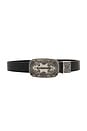 view 1 of 3 CEINTURE VINTAGE CARVED PLATE BUCKLE in Black