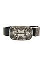 view 3 of 3 CEINTURE VINTAGE CARVED PLATE BUCKLE in Black