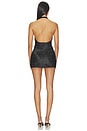 view 3 of 4 Metal Buckle Halter Cowl Neck Mini Dress in Black