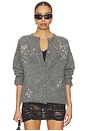 view 1 of 5 Beaded Mohair Knit Cardigan in Gray