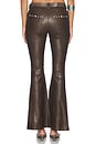 view 4 of 6 Faux Leather Studded Flared Pant in Brown