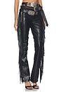 view 2 of 6 PANTALON FAUX LEATHER FRINGE in Black