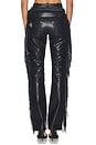 view 4 of 6 PANTALON FAUX LEATHER FRINGE in Black