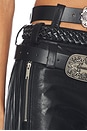 view 6 of 6 PANTALON FAUX LEATHER FRINGE in Black