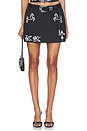 view 1 of 6 Cross Stitch Embroidered Skirt With Detachable Belt in Black