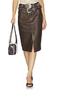 view 1 of 6 FALDA FAUX LEATHER PENCIL WITH DETACHABLE BELTS in Brown