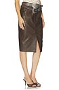 view 2 of 6 FALDA FAUX LEATHER PENCIL WITH DETACHABLE BELTS in Brown