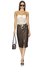 view 5 of 6 FALDA FAUX LEATHER PENCIL WITH DETACHABLE BELTS in Brown